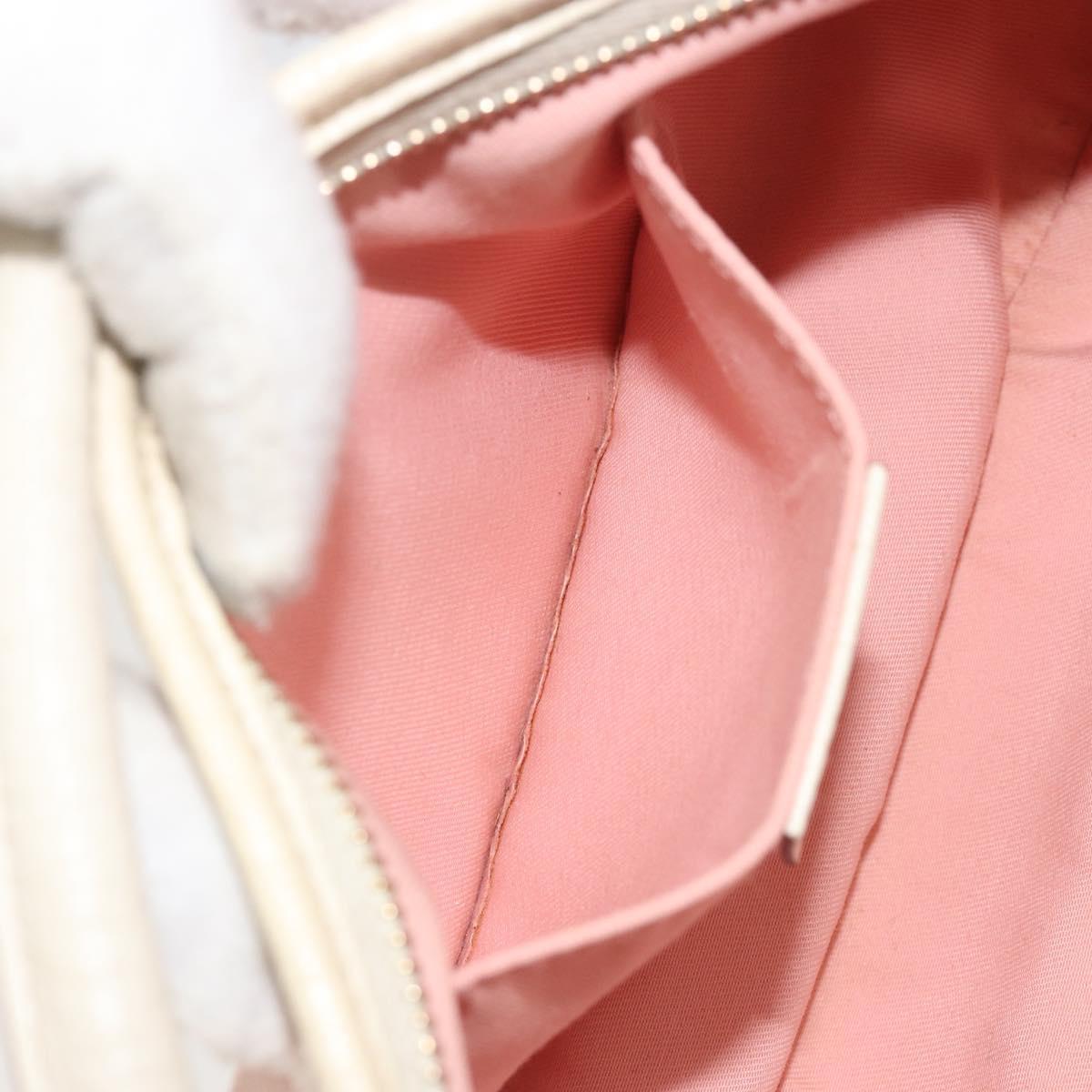 GUCCI GG Canvas Abbey Hand Bag Pink Gold Tone 130939 Auth BA14560