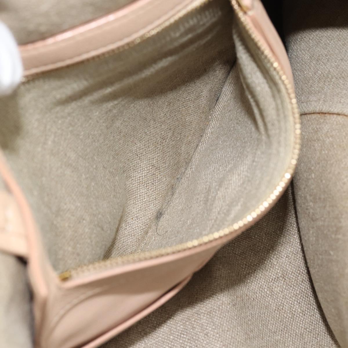 CELINE Tote Bag Leather Beige Auth BA14562A