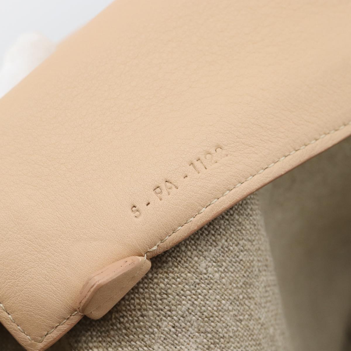 CELINE Tote Bag Leather Beige Auth BA14562A