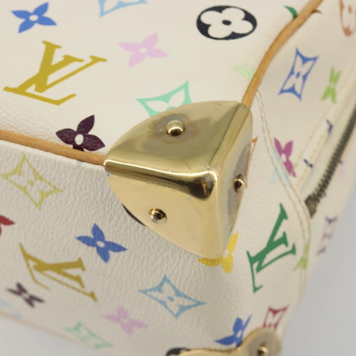 LOUIS VUITTON Monogram Multicolor Trouville Hand Bag White M92663 Auth BA14564A
