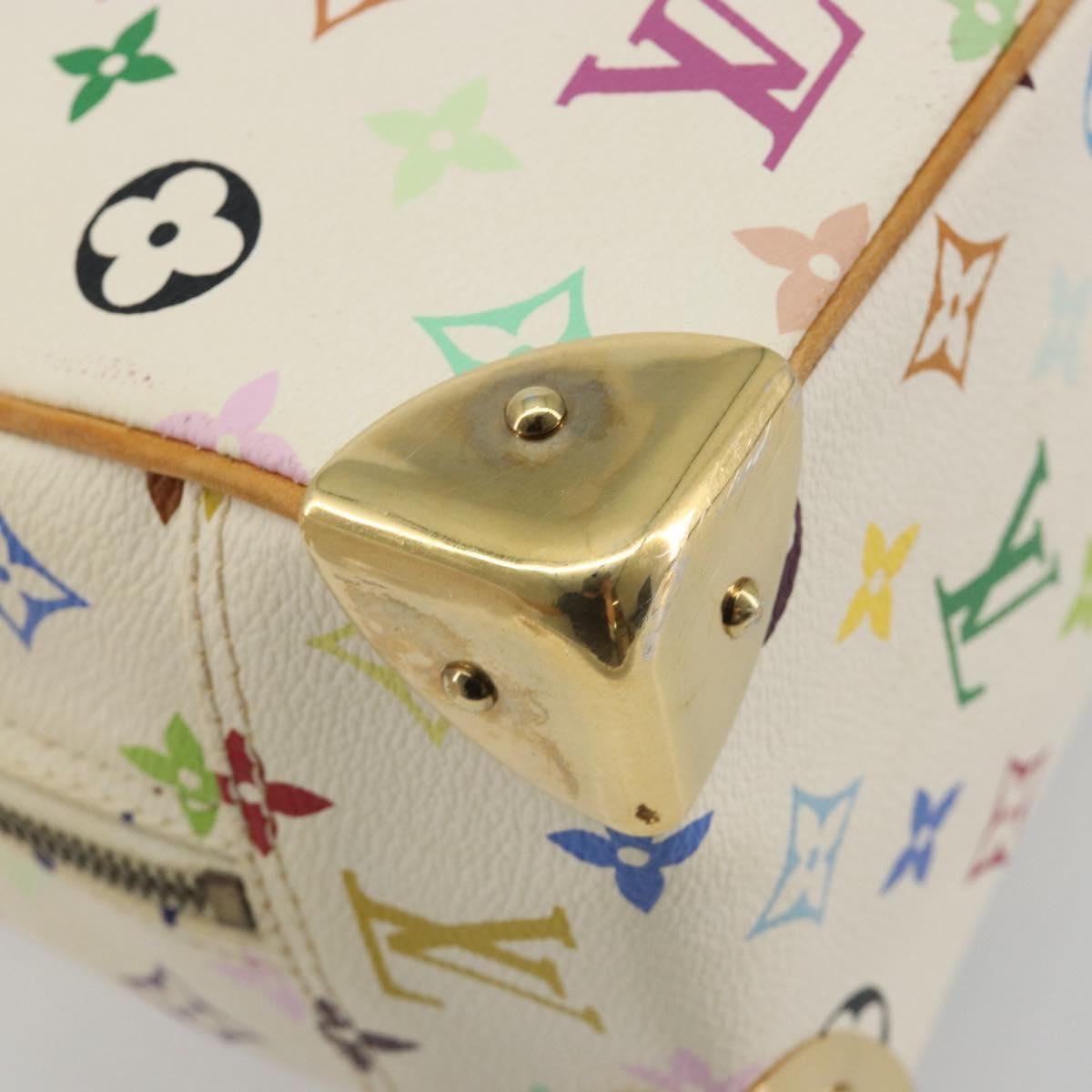LOUIS VUITTON Monogram Multicolor Trouville Hand Bag White M92663 Auth BA14564A