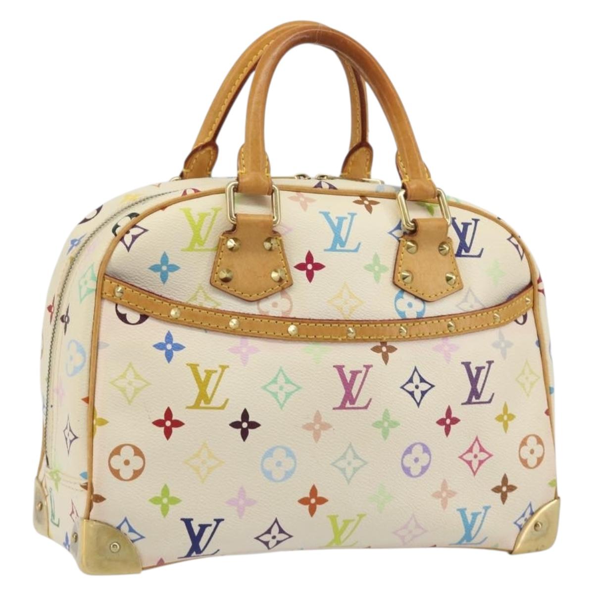 LOUIS VUITTON Monogram Multicolor Trouville Hand Bag White M92663 Auth BA14564A