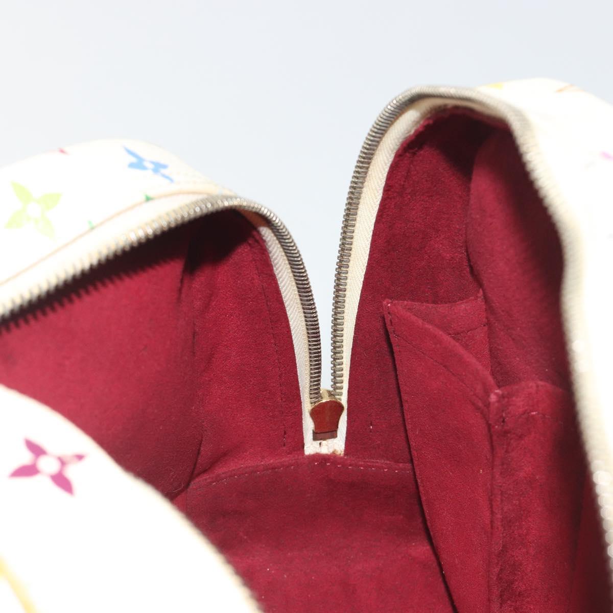 LOUIS VUITTON Monogram Multicolor Trouville Hand Bag White M92663 Auth BA14564A