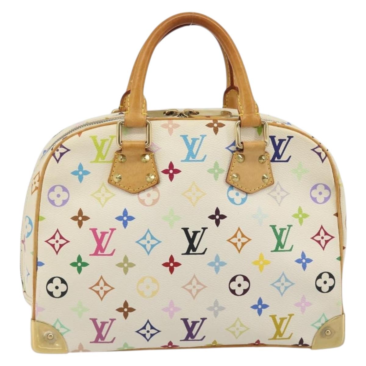 LOUIS VUITTON Monogram Multicolor Trouville Hand Bag White M92663 Auth BA14564A
