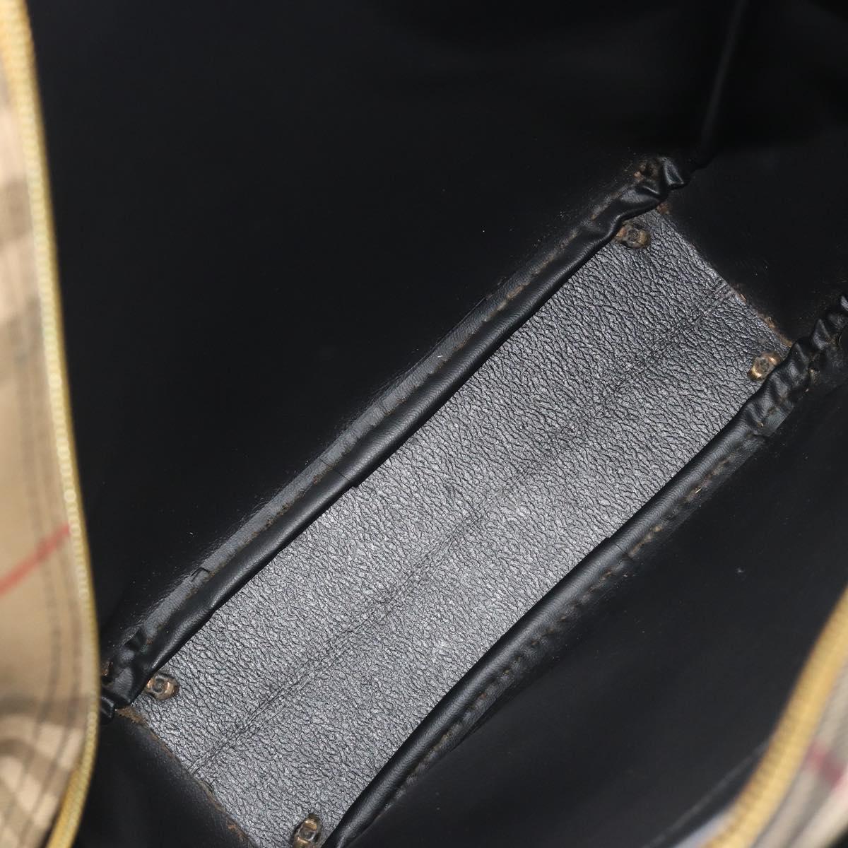 Burberrys Nova Check Shoulder Bag Canvas Beige Gold Tone Auth BA14568
