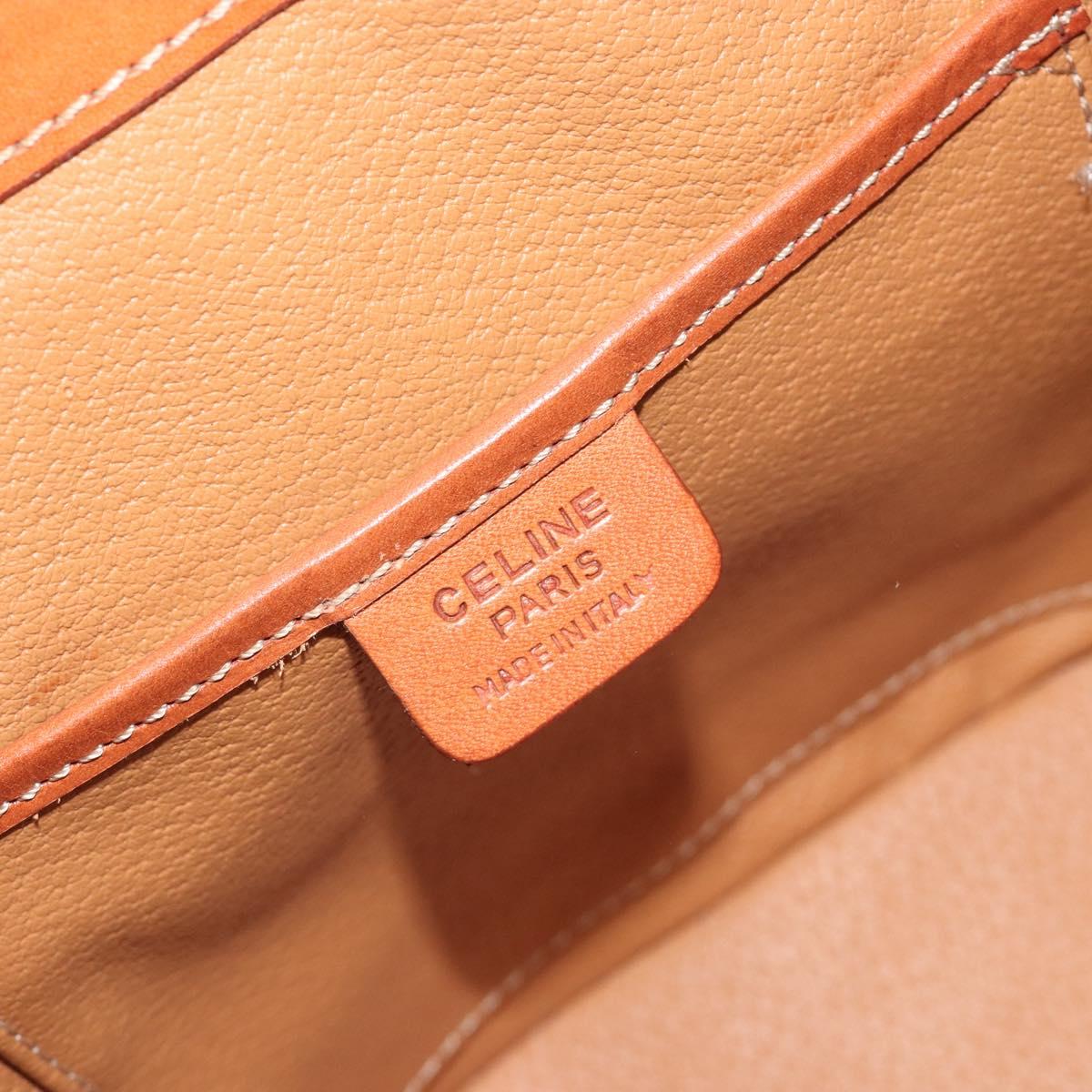 CELINE Macadam Backpack PVC Leather Brown Gold Tone Auth BA14576A