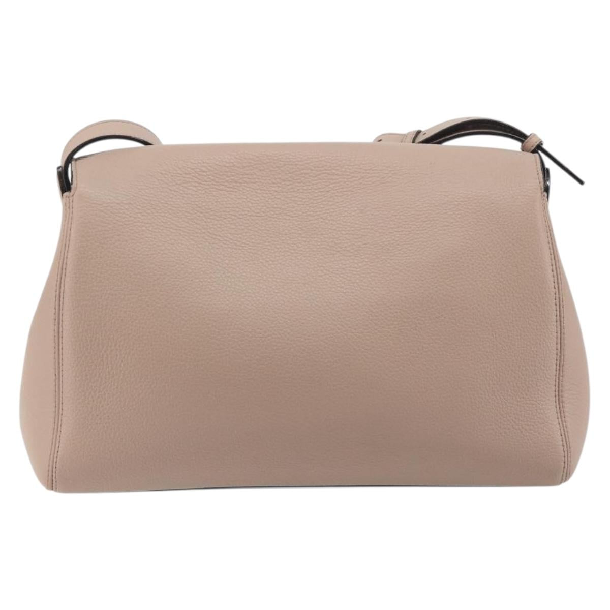 BALLY Shoulder Bag Leather Pink Silver Auth BA14581A
