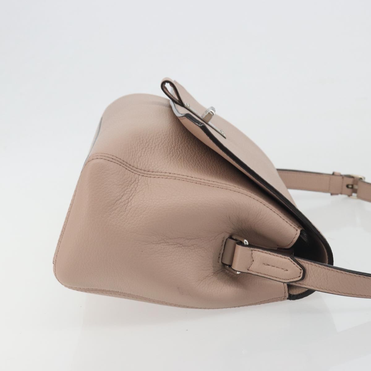BALLY Shoulder Bag Leather Pink Silver Auth BA14581A