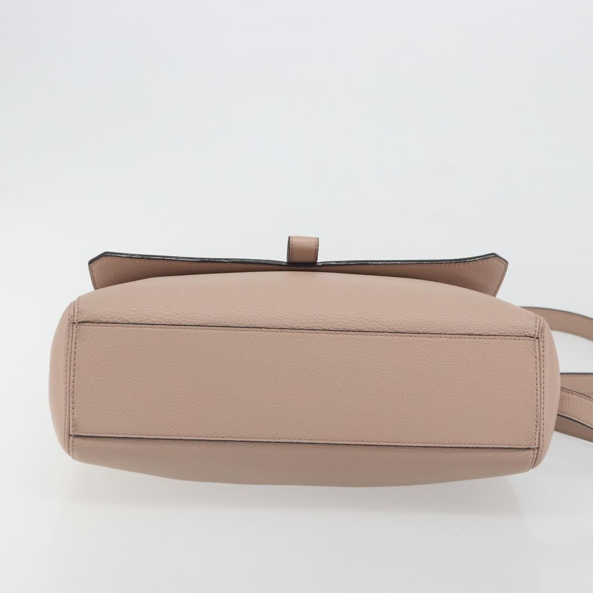 BALLY Shoulder Bag Leather Pink Silver Auth BA14581A