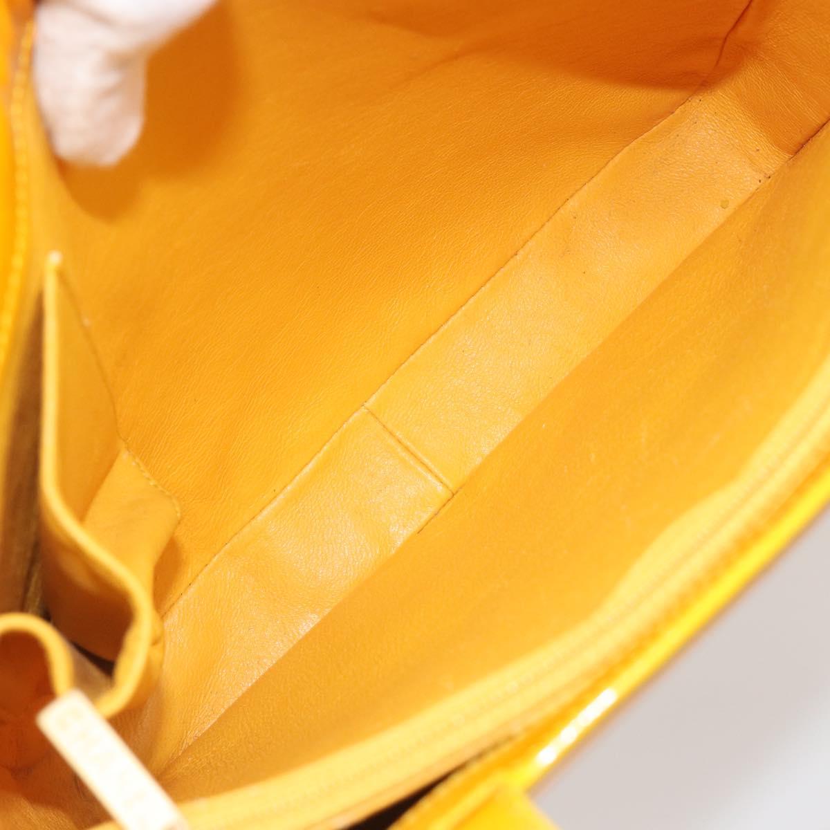 CHANEL Tote Bag Patent Orange CC Auth BA14583