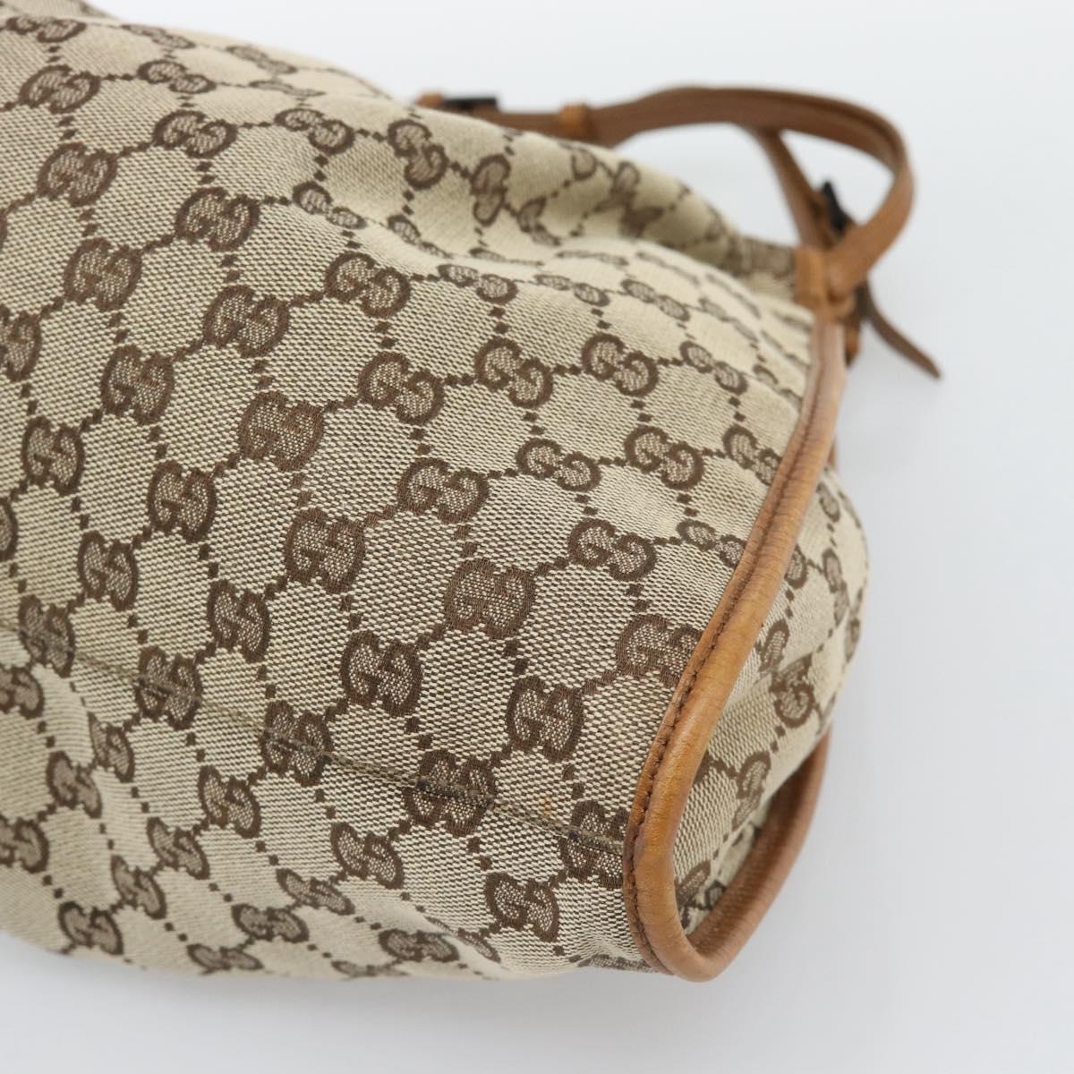 GUCCI GG Canvas Hand Bag Beige 76554 Auth BA14588A