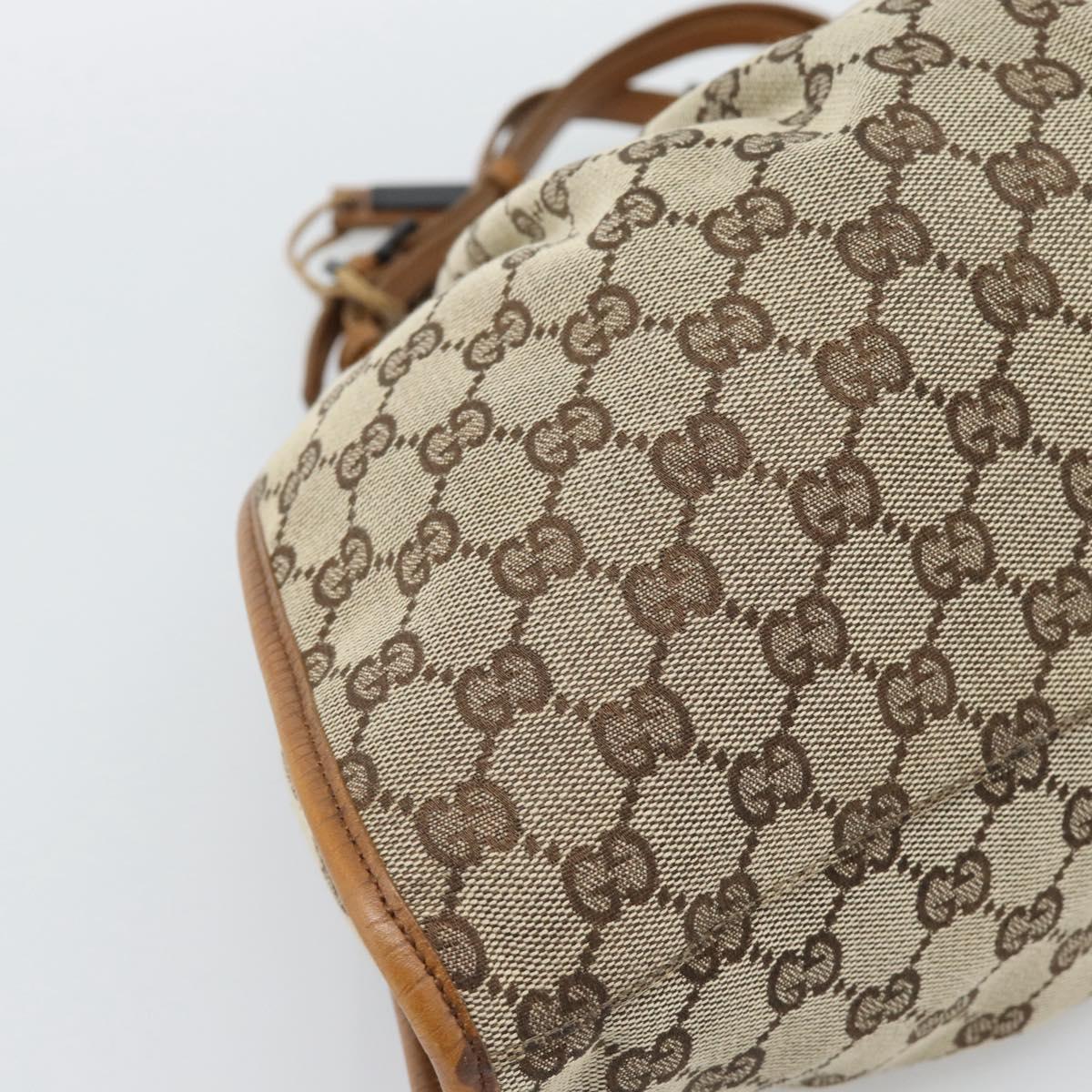 GUCCI GG Canvas Hand Bag Beige 76554 Auth BA14588A