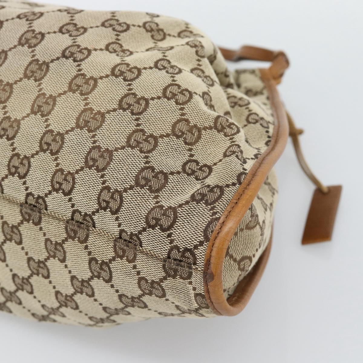 GUCCI GG Canvas Hand Bag Beige 76554 Auth BA14588A