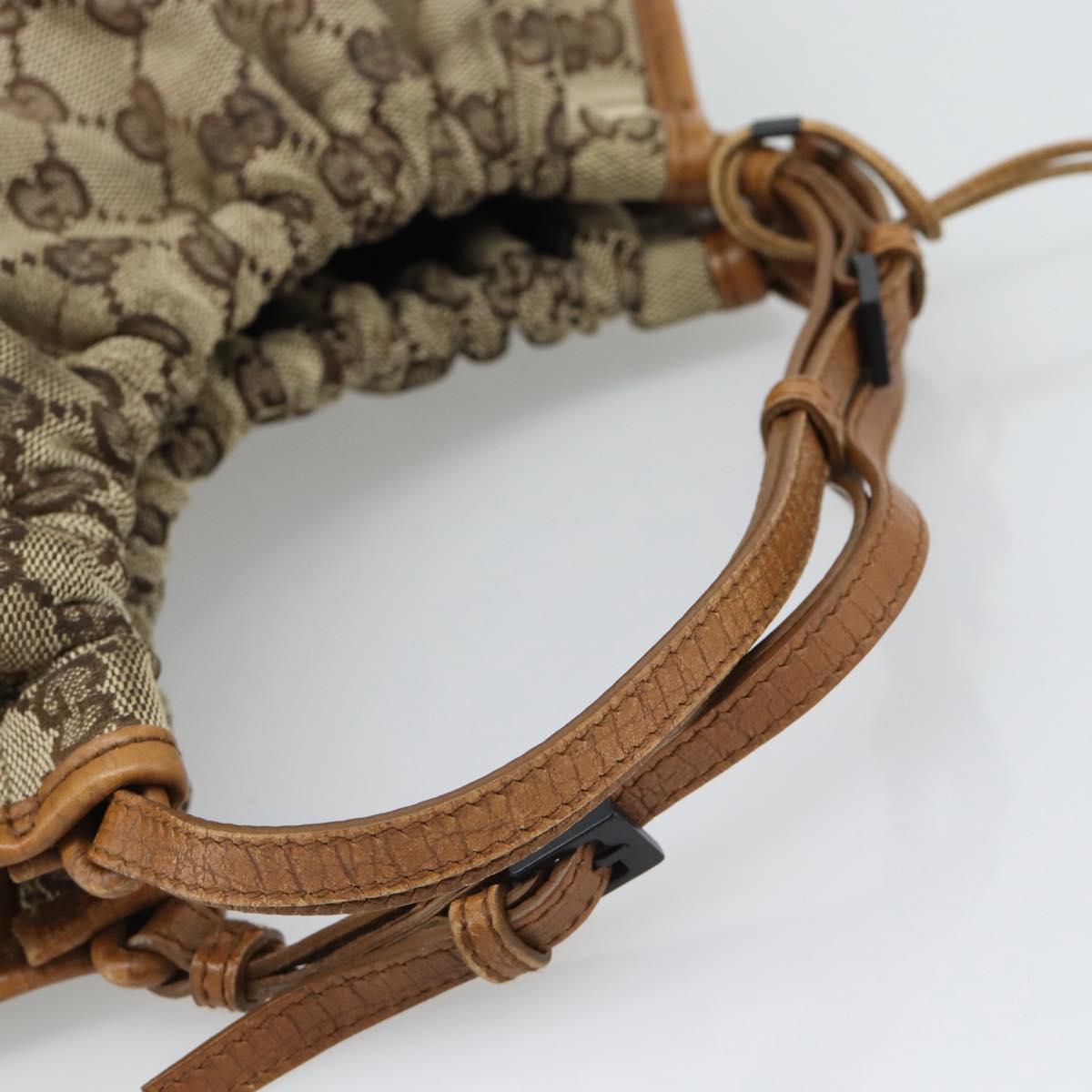 GUCCI GG Canvas Hand Bag Beige 76554 Auth BA14588A