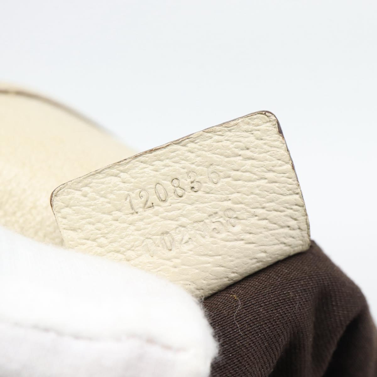 GUCCI GG Canvas Tote Bag Beige Gold Tone 120836 Auth BA14589