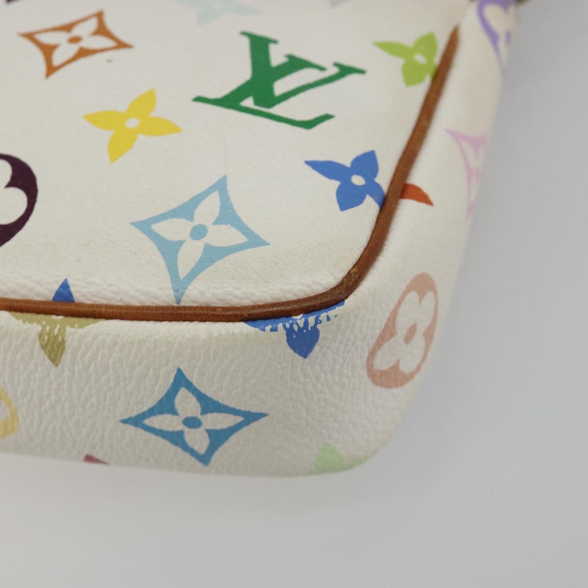 LOUIS VUITTON Monogram Multicolor Pochette Accessoires White M92649 Auth BA14591