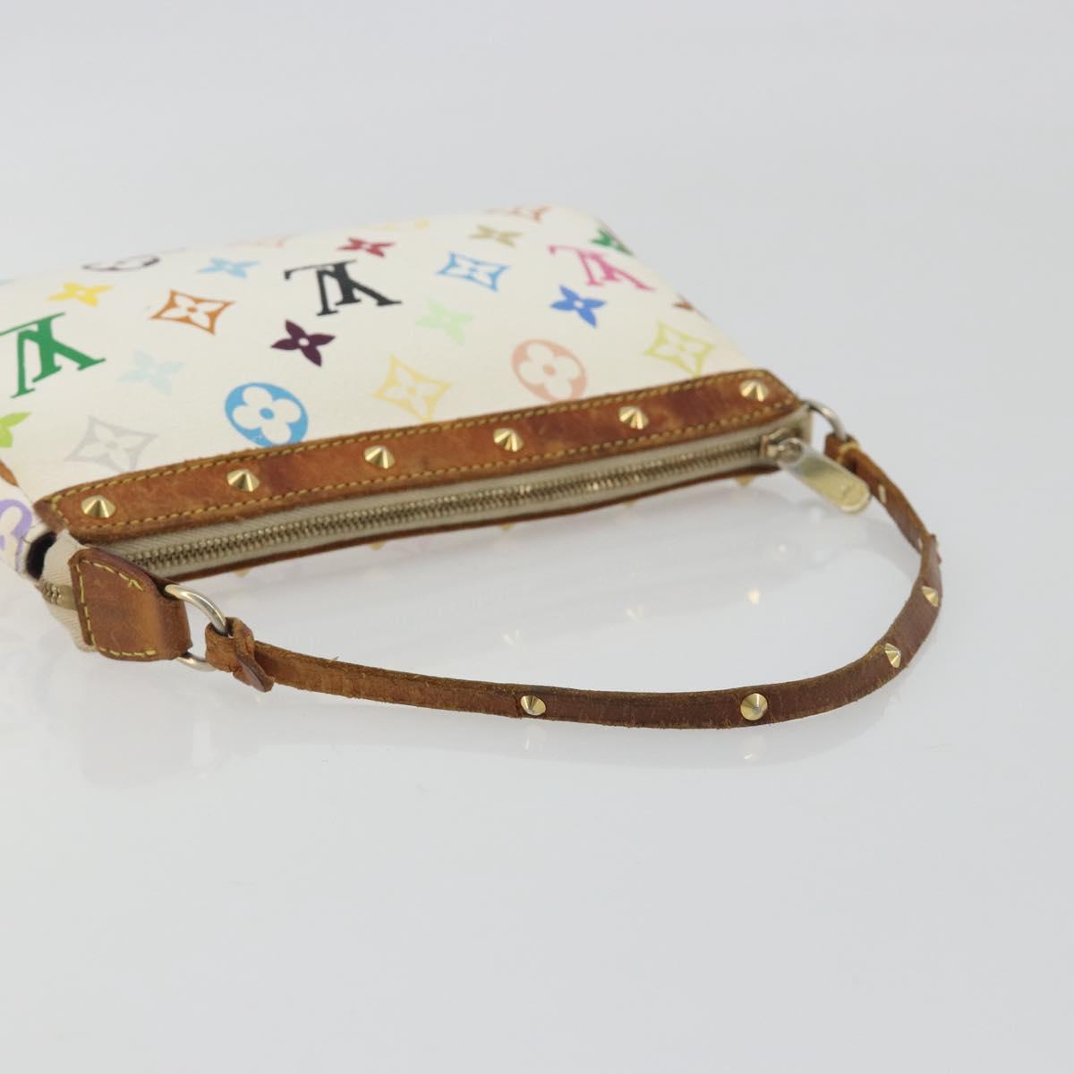 LOUIS VUITTON Monogram Multicolor Pochette Accessoires White M92649 Auth BA14591