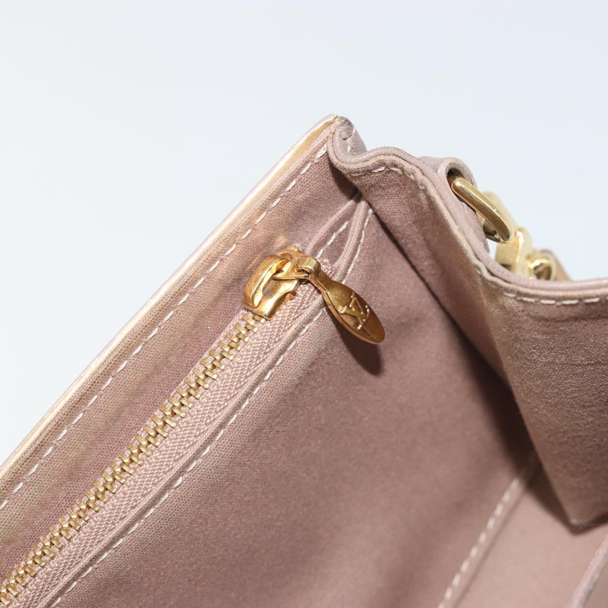 LOUIS VUITTON Monogram Vernis Rossmore MM Rose Velur M91589 LV Auth BA14592