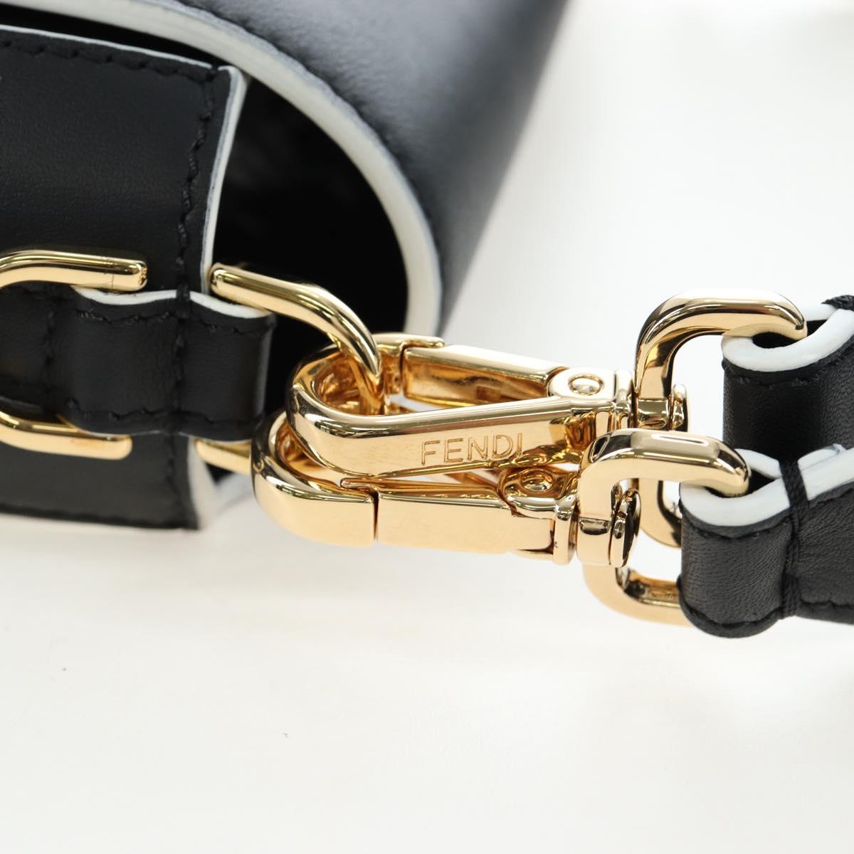 FENDI Bugs Monster Mamma Baguette Leather 2way Black 8BR600 Auth BA14594SAM