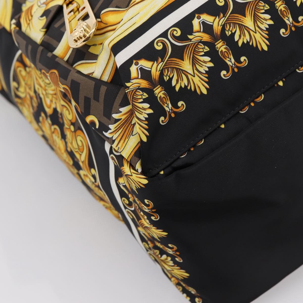 FENDI FENDACE ZUCCA Backpack Nylon Brown Gold Tone 7VZ066 Auth BA14600SAM