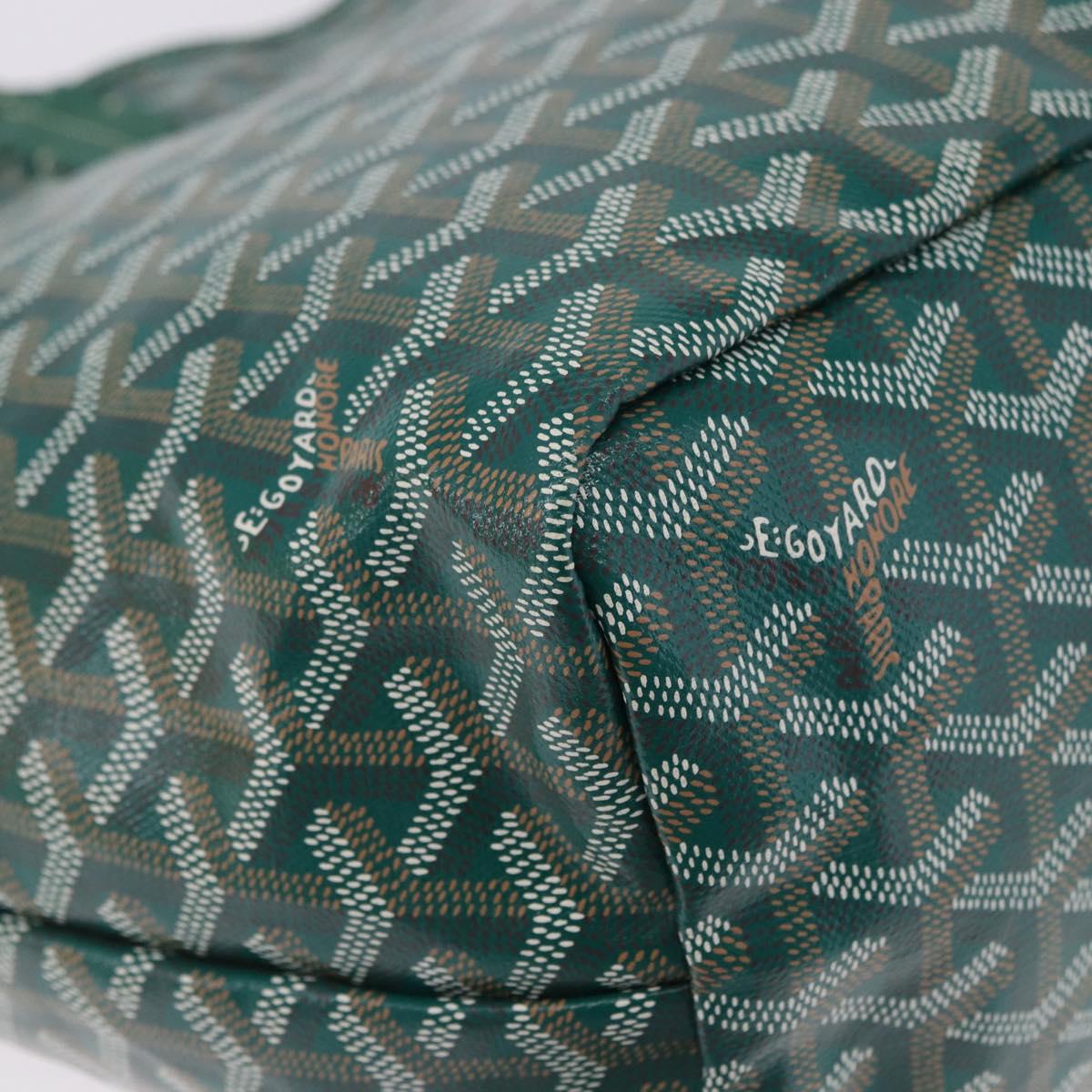 GOYARD Herringbone Saint Louis PM Tote Bag PVC Green Auth BA14601SM
