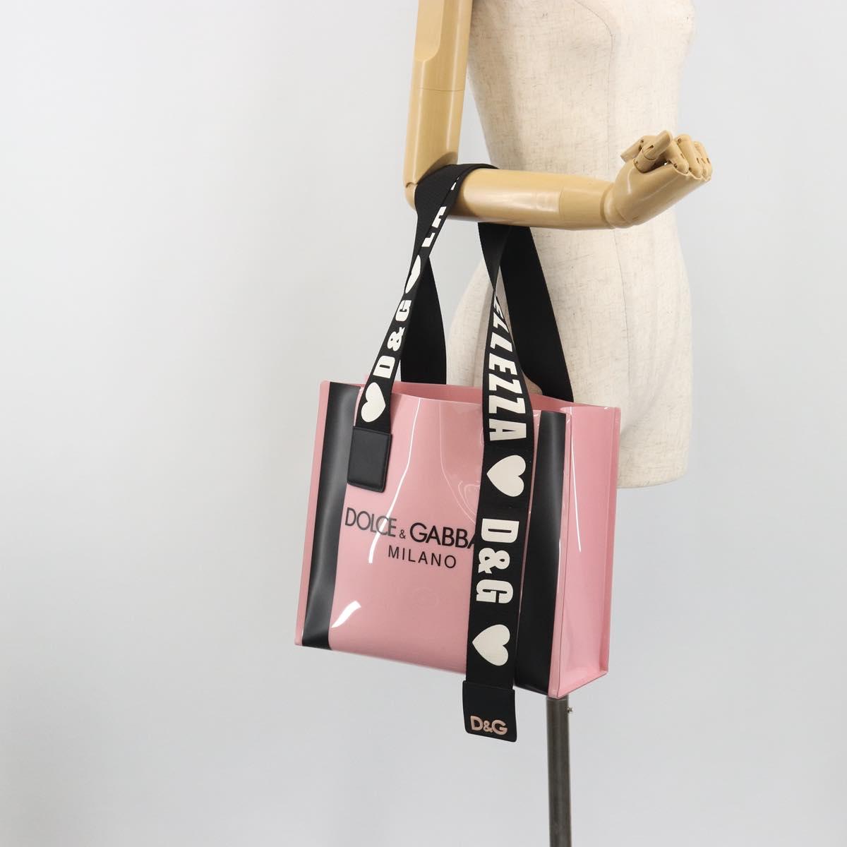 DOLCE&GABBANA Tote Bag Rubber Pink Black Auth BA14603M