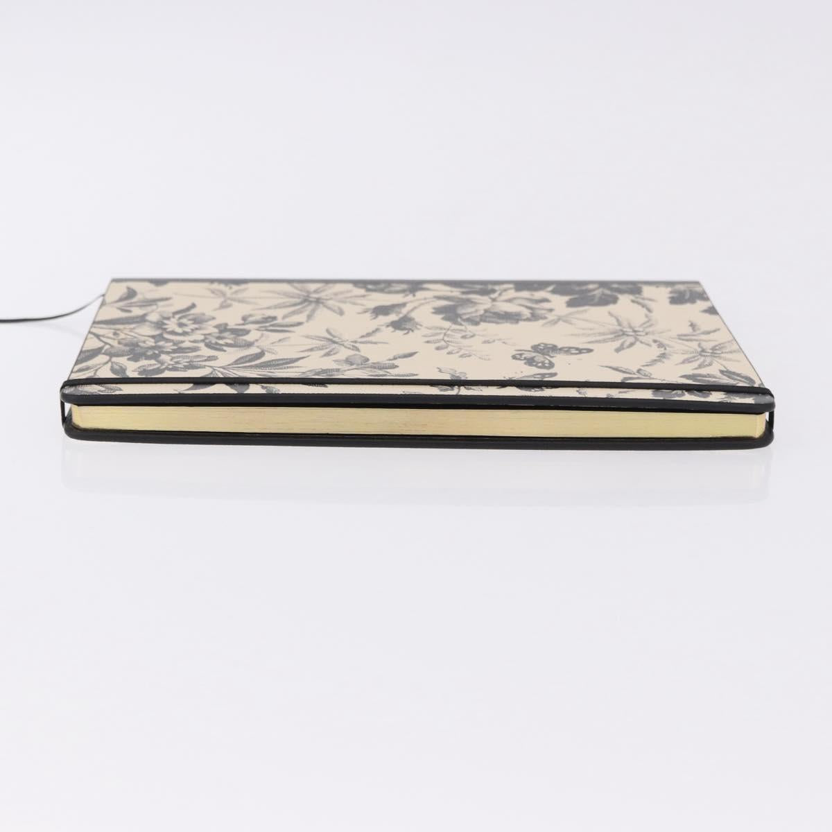GUCCI Note Book Canvas Beige Black Auth BA14609M