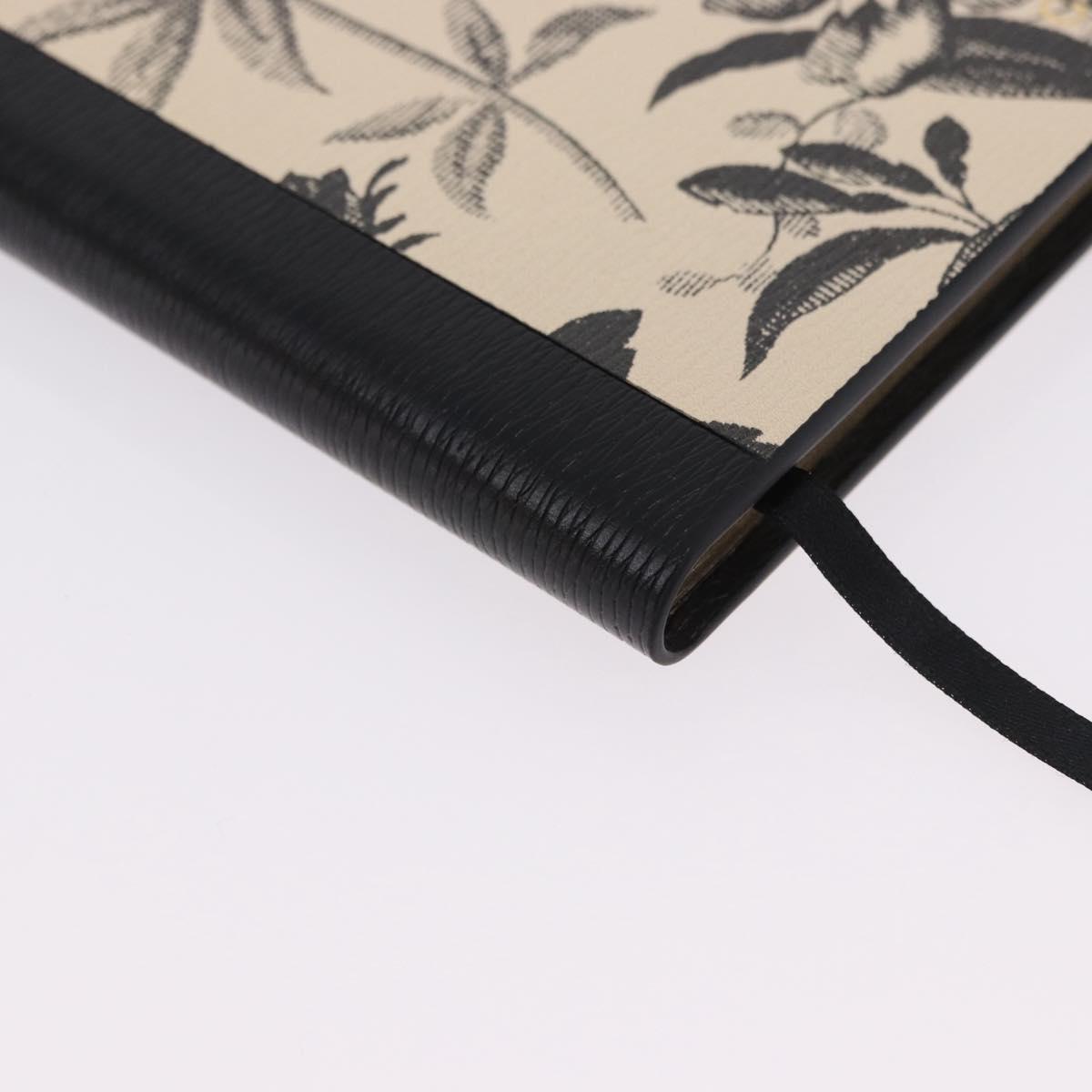 GUCCI Note Book Canvas Beige Black Auth BA14609M