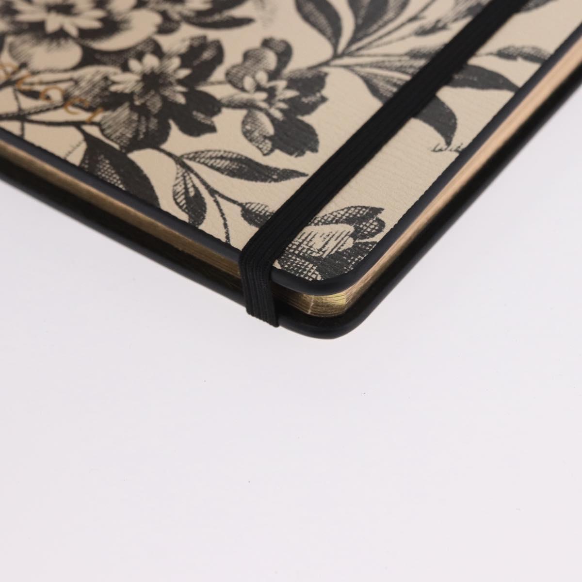 GUCCI Note Book Canvas Beige Black Auth BA14609M