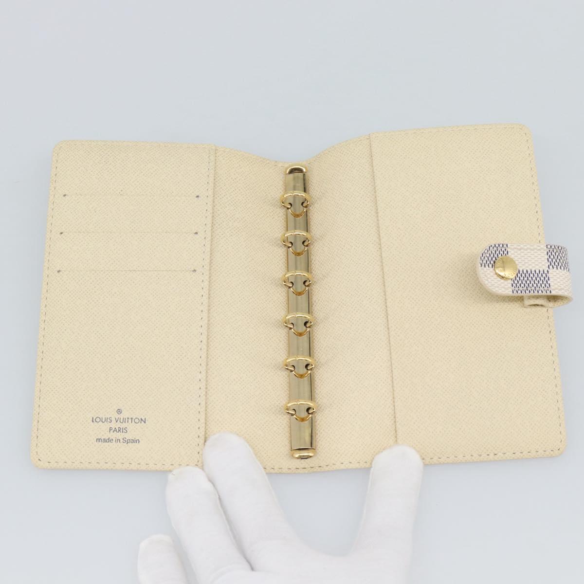 LOUIS VUITTON Damier Azur Agenda PM Day Planner Cover R20706 LV Auth BA14612V