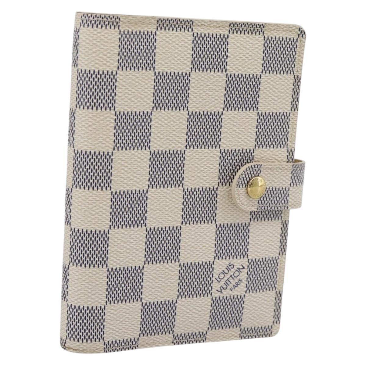 LOUIS VUITTON Damier Azur Agenda PM Day Planner Cover R20706 LV Auth BA14612V
