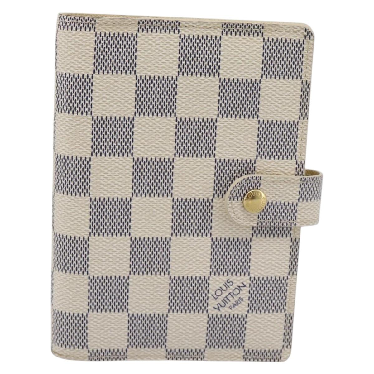 LOUIS VUITTON Damier Azur Agenda PM Day Planner Cover R20706 LV Auth BA14612V