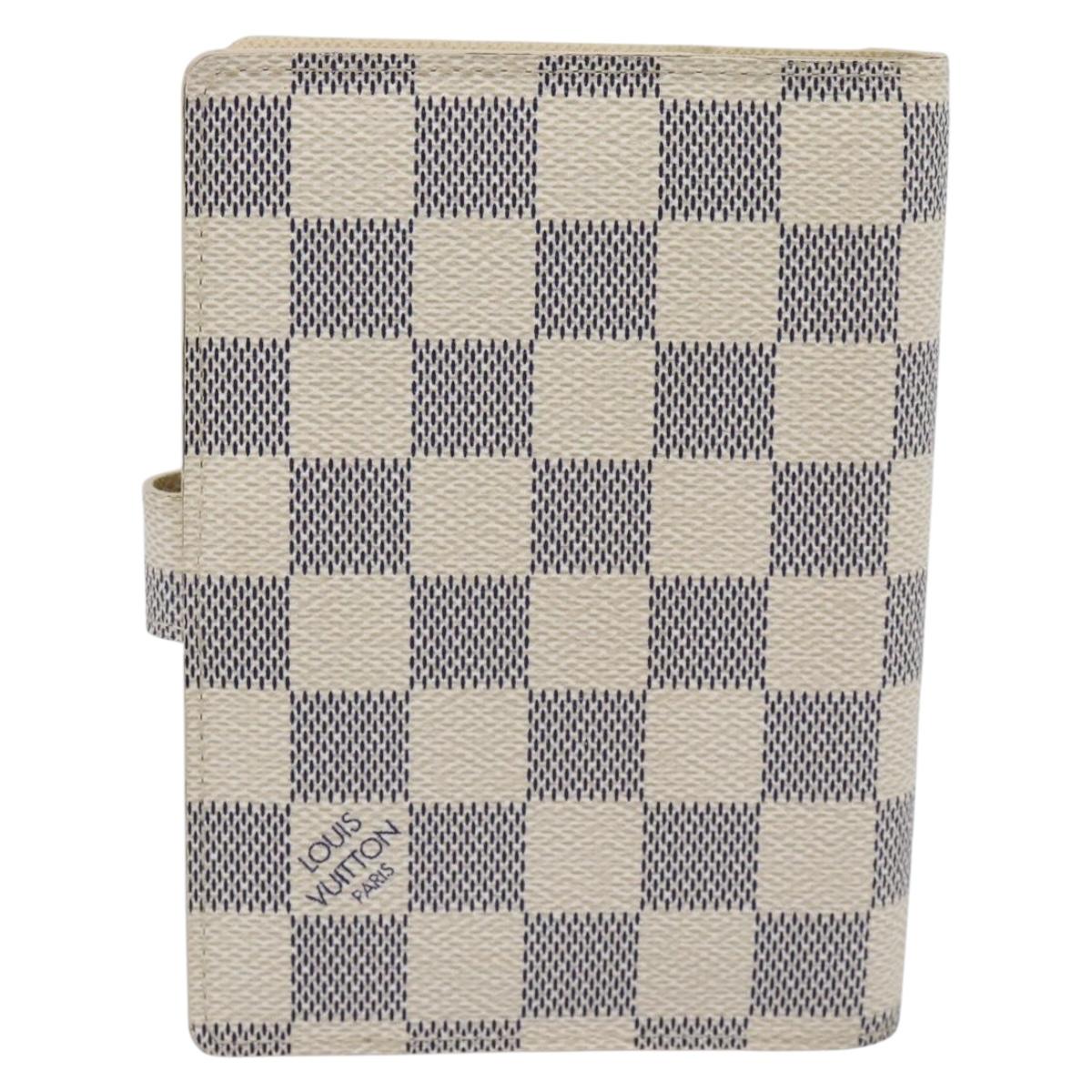 LOUIS VUITTON Damier Azur Agenda PM Day Planner Cover R20706 LV Auth BA14612V