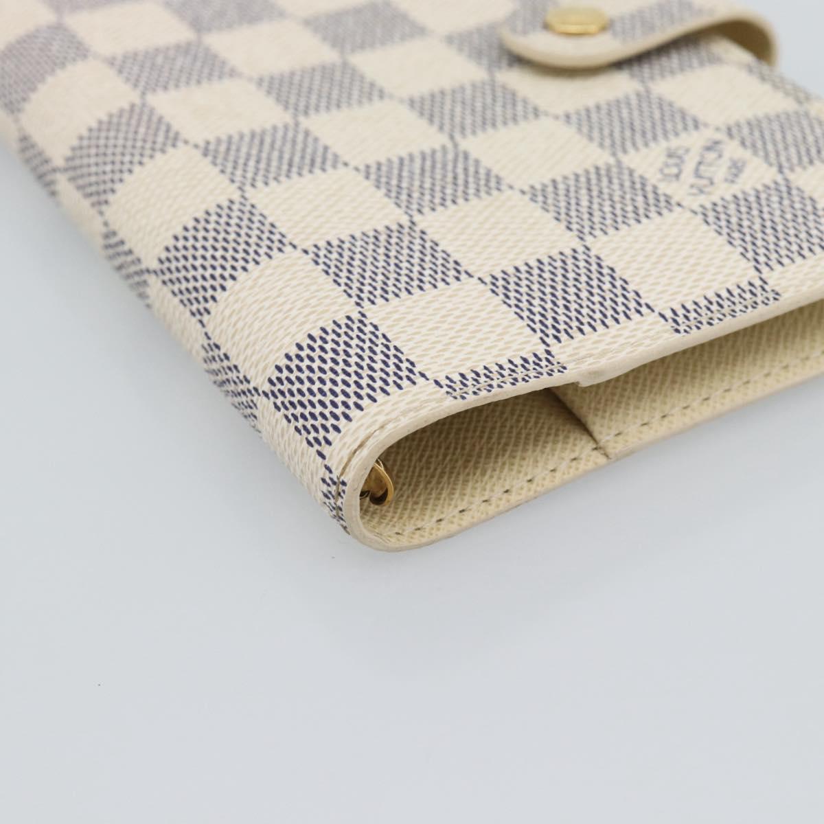 LOUIS VUITTON Damier Azur Agenda PM Day Planner Cover R20706 LV Auth BA14612V