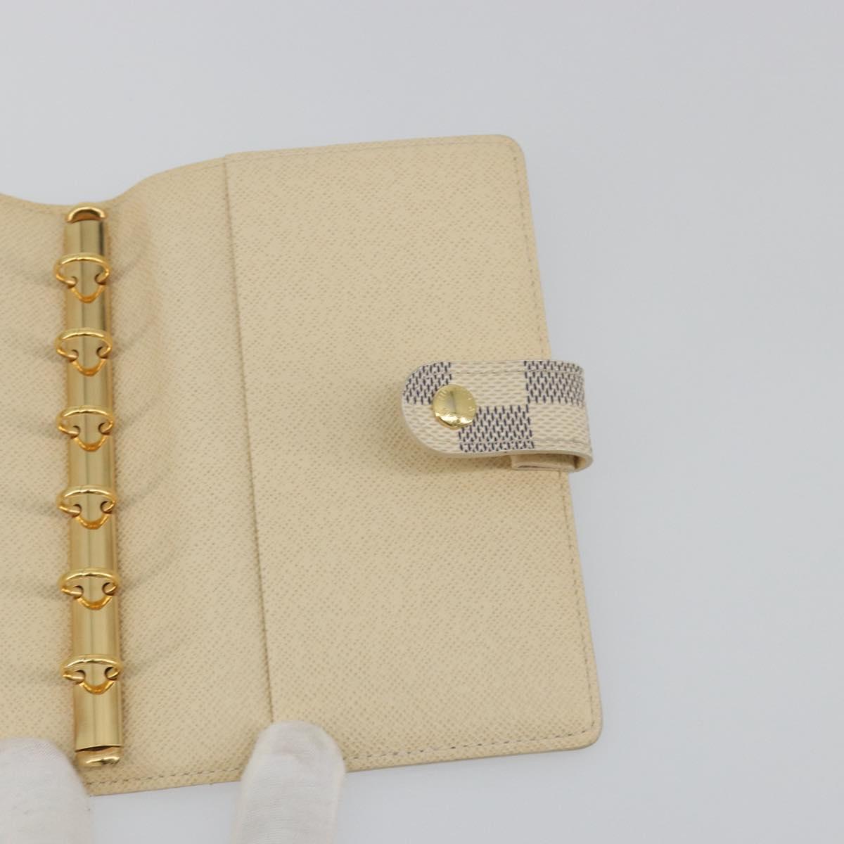 LOUIS VUITTON Damier Azur Agenda PM Day Planner Cover R20706 LV Auth BA14613V