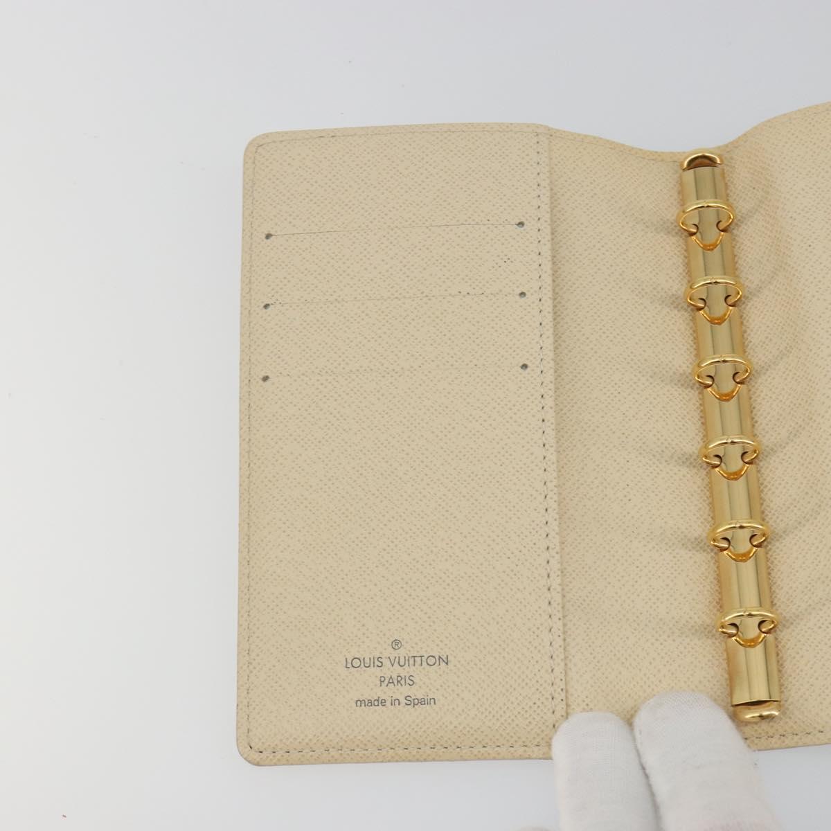LOUIS VUITTON Damier Azur Agenda PM Day Planner Cover R20706 LV Auth BA14613V