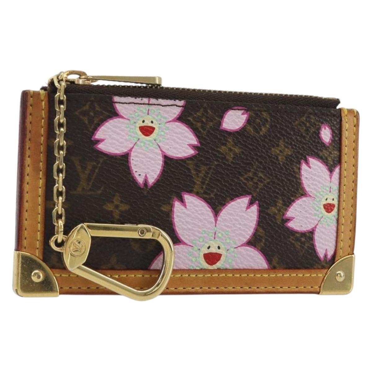 LOUIS VUITTON Monogram Cherry Blossom Pochette Cles Purse M92015 Auth BA14614A