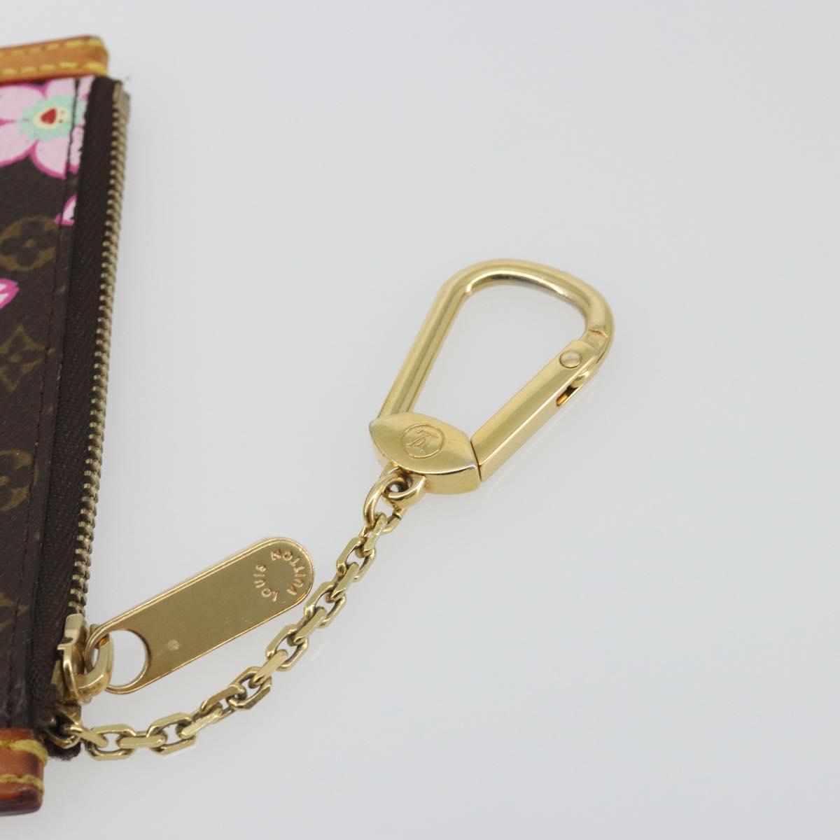 LOUIS VUITTON Monogram Cherry Blossom Pochette Cles Purse M92015 Auth BA14614A