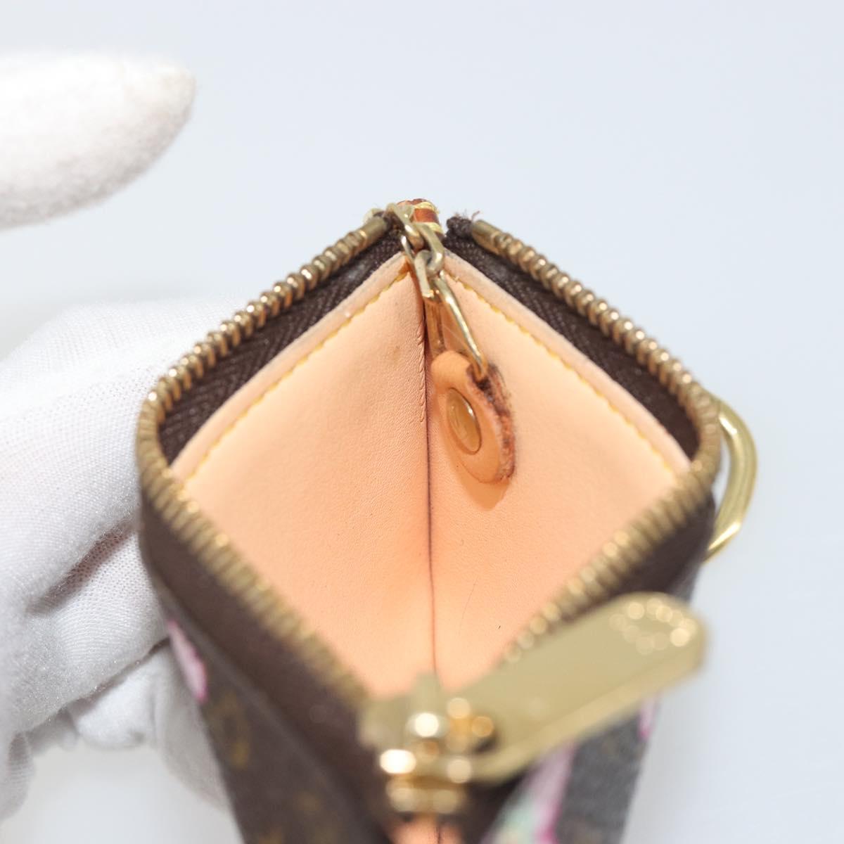 LOUIS VUITTON Monogram Cherry Blossom Pochette Cles Purse M92015 Auth BA14614A