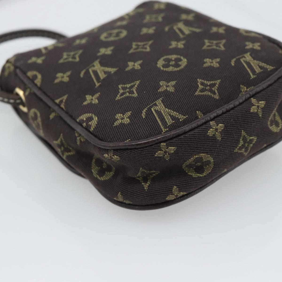 LOUIS VUITTON Monogram Mini Lin Pochette Cancoon Ebene M95313 LV Auth BA14618A