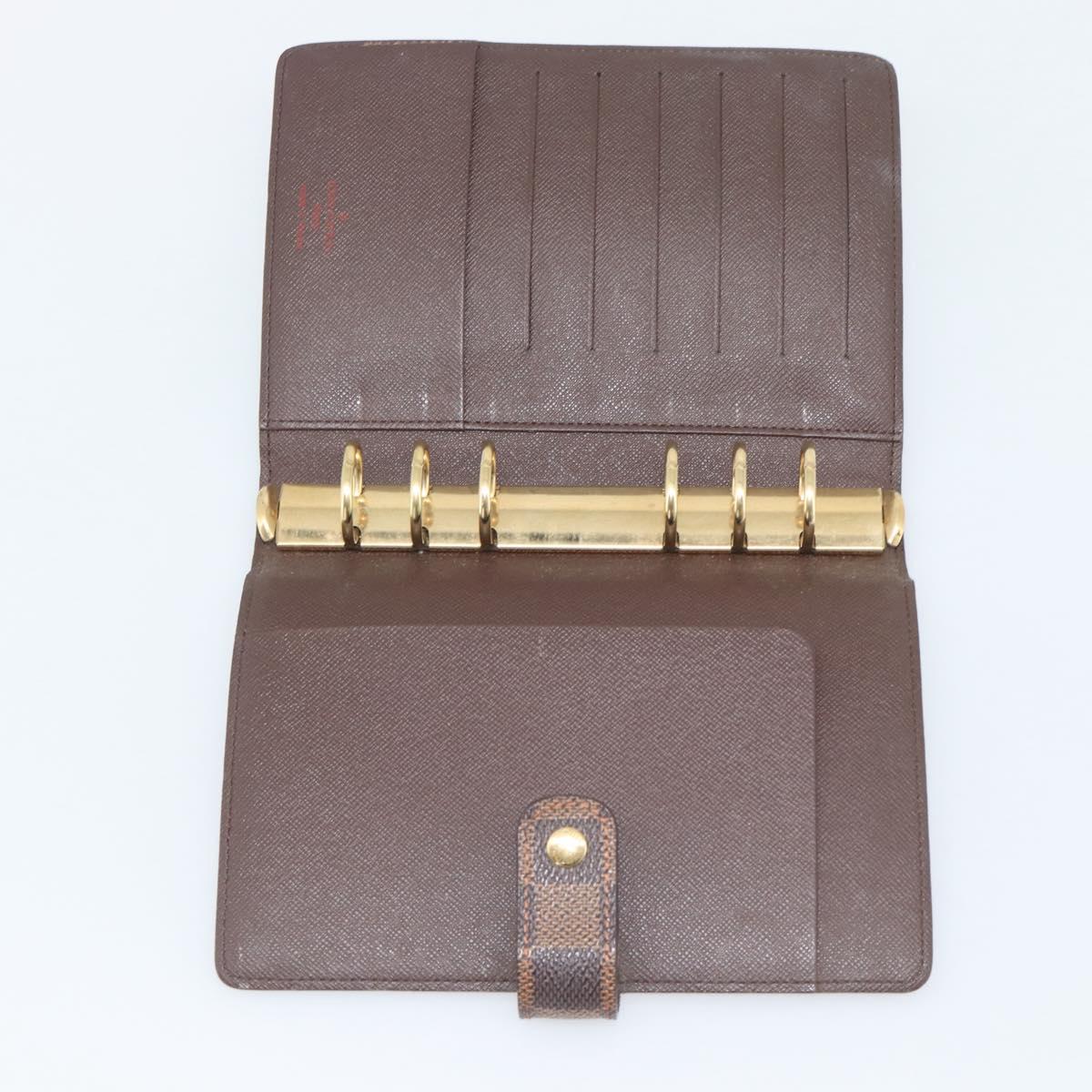 LOUIS VUITTON Damier Ebene Agenda MM Day Planner Cover R20240 LV Auth BA14619