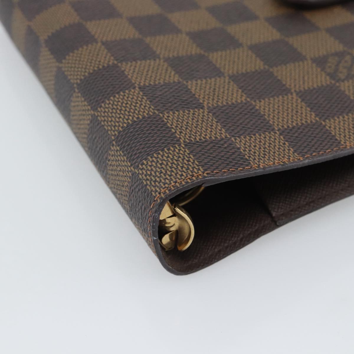 LOUIS VUITTON Damier Ebene Agenda MM Day Planner Cover R20240 LV Auth BA14619
