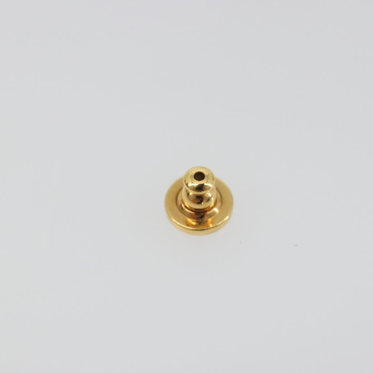 VALENTINO Earring Metal Gold Tone White Auth BA14622V