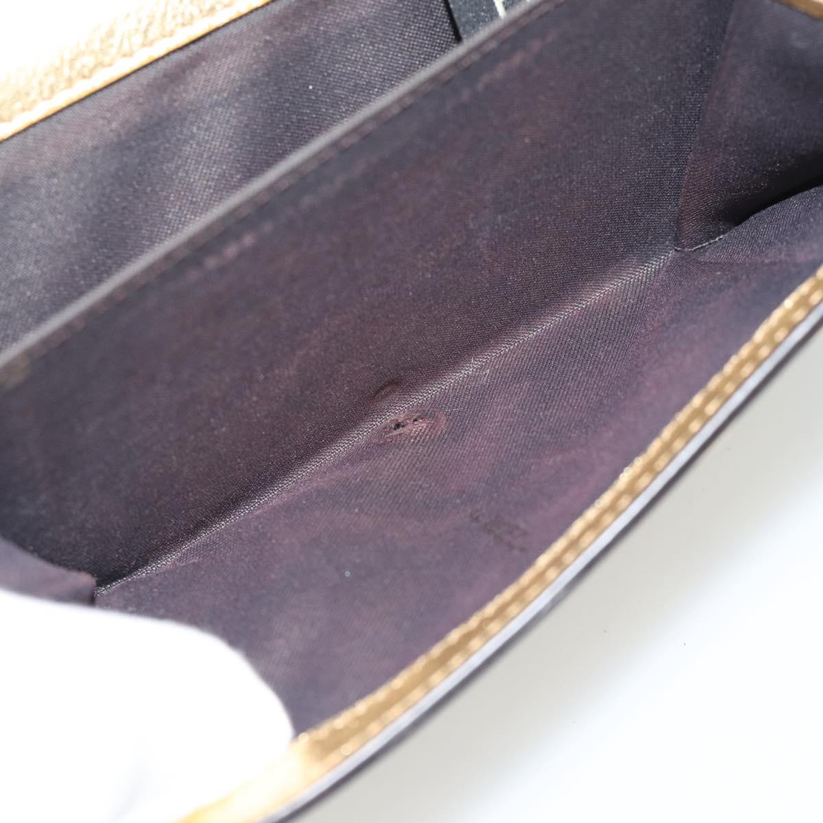 FENDI Zucca Mamma Bifold Wallet Leather Gold Tone 8M0419 Auth BA14623A