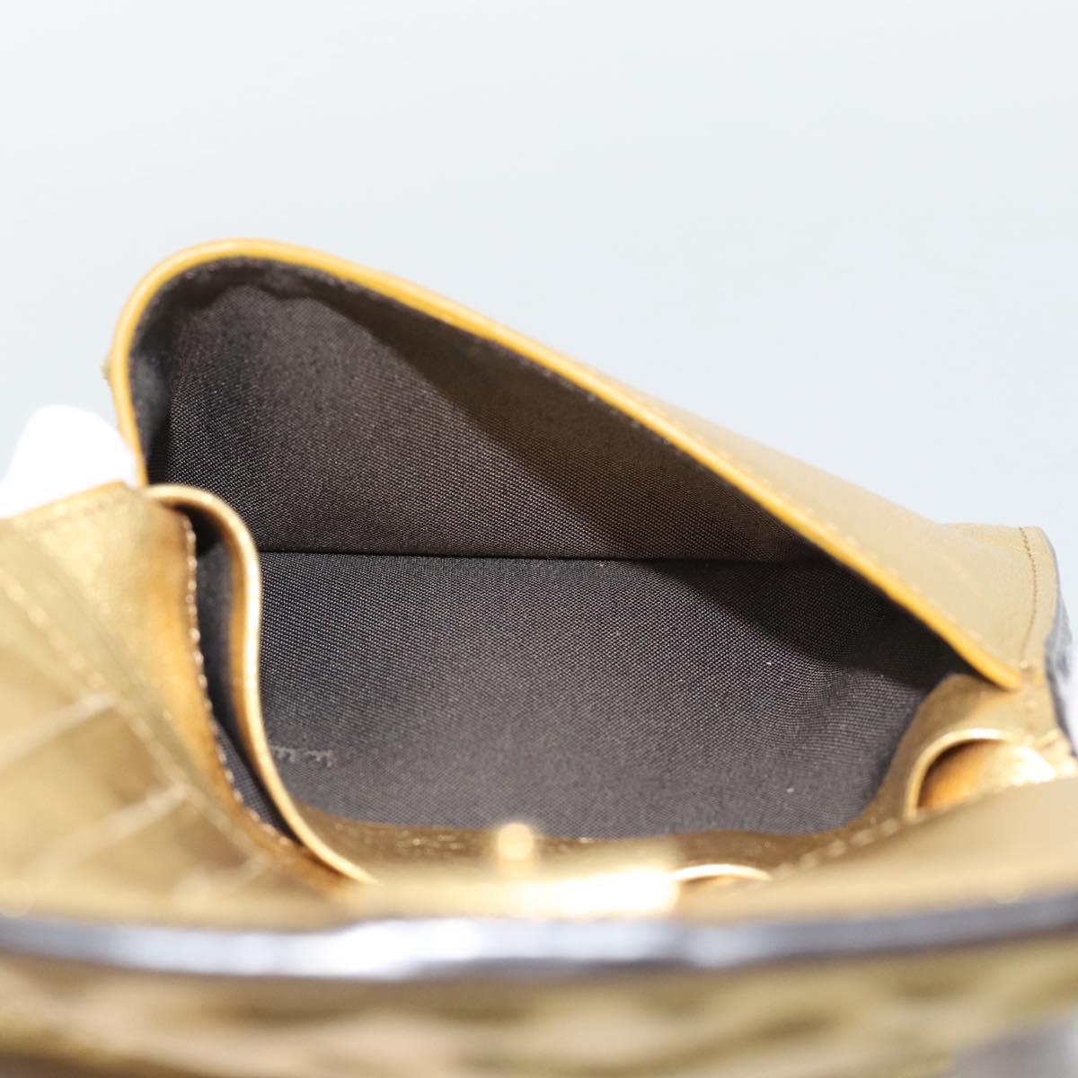 FENDI Zucca Mamma Bifold Wallet Leather Gold Tone 8M0419 Auth BA14623A