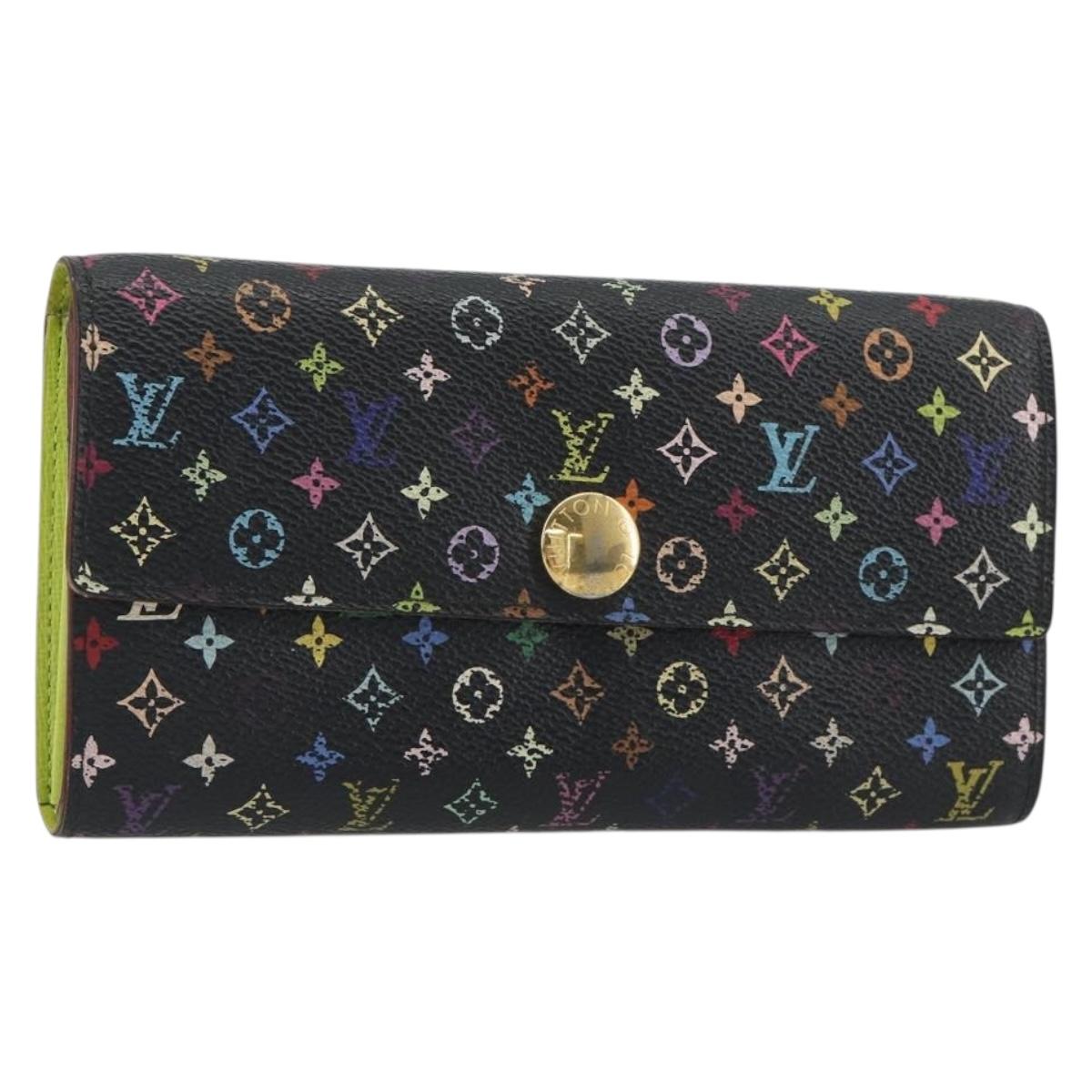 LOUIS VUITTON Monogram Multicolor Portefeiulle Sarah Black M60668 Auth BA14628
