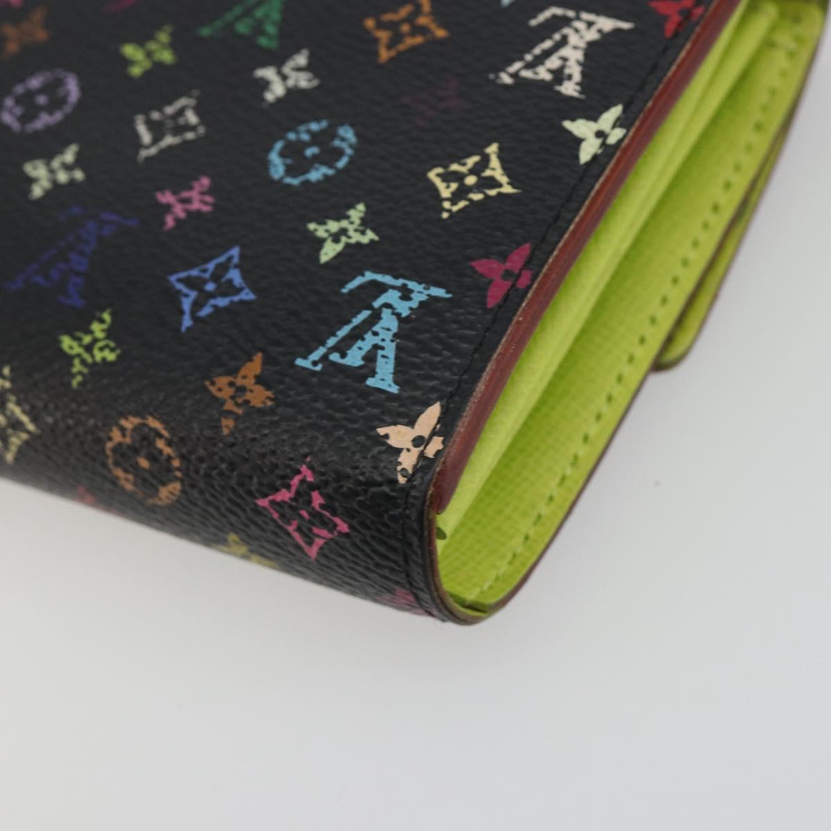LOUIS VUITTON Monogram Multicolor Portefeiulle Sarah Black M60668 Auth BA14628
