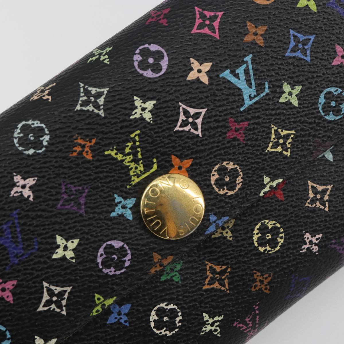 LOUIS VUITTON Monogram Multicolor Portefeiulle Sarah Black M60668 Auth BA14628