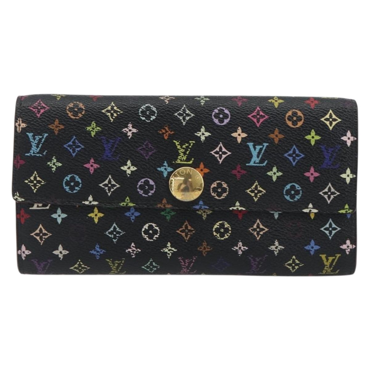 LOUIS VUITTON Monogram Multicolor Portefeiulle Sarah Black M60668 Auth BA14628