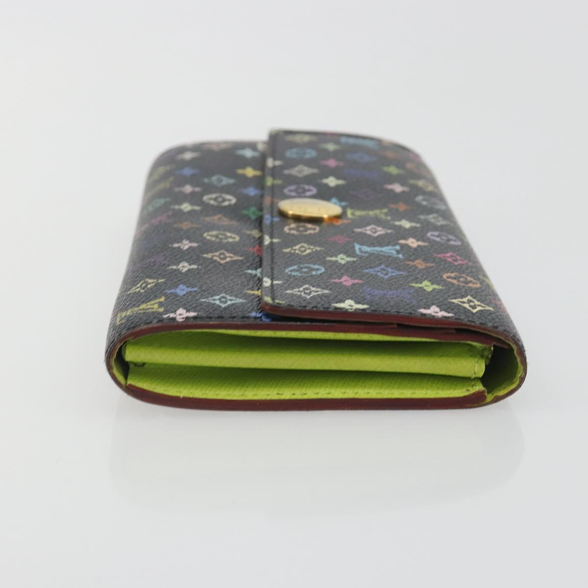 LOUIS VUITTON Monogram Multicolor Portefeiulle Sarah Black M60668 Auth BA14628